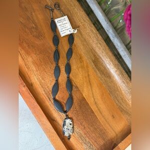 Anne Anderson Pearbox Flower Turquoise Onyx & Spinel Silver Necklace Artisan PNW